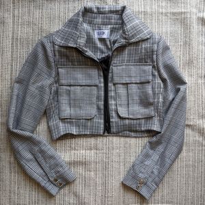 LF crop plaid jacket